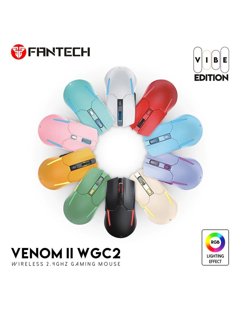 فانتيك ماوس ألعاب Venom WGC2 أزرق لاسلكي 2.4 جيجا هرتز قابل للتعديل 800-2400 نقطة لكل بوصة - Image 5