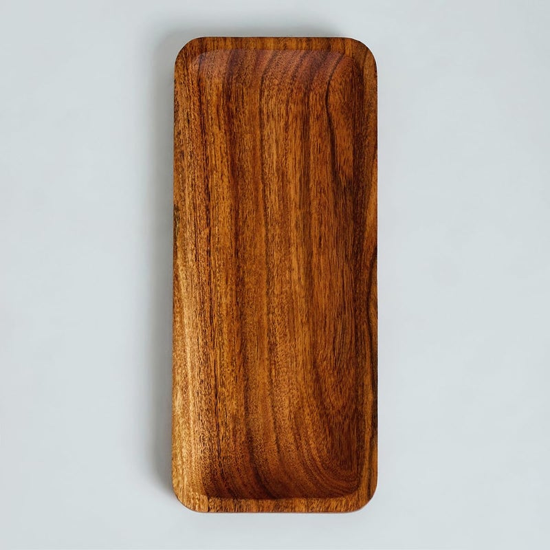 SAAGA Acacia Solid Wood Rectangular Platter - 12 Inch X 5 Inch - Tray for Kitchen & Dining, Ideal for Snacks, Fruits, & Desserts - Brown - Image 5