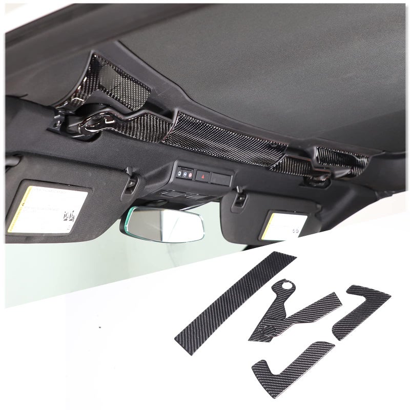 CHEAYAR Soft 3D Real Carbon Fiber Car Car Roof Convertible Switch Panel Trim Decor Trim Kit Compatible with Corvette C8 Stingray Z06 Z51 2020 2021 2022 2023 Interior Decoration Accessories Black