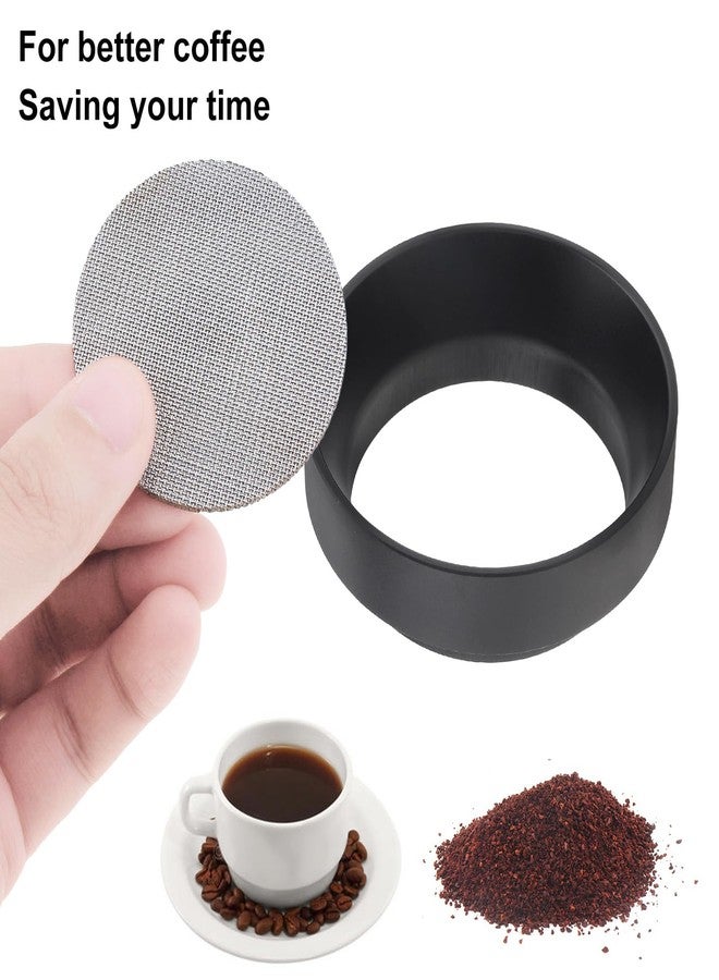 TQEONKL 51mm Espresso Dosing Funnel and Stainless Steel Puck Screen, Magnetic Espresso Accessories Coffee Dosing Ring, Reusable Espresso Puck Screen Fits 51mm Portafilter Funnel, Reusable Strainers Tools - Image 2