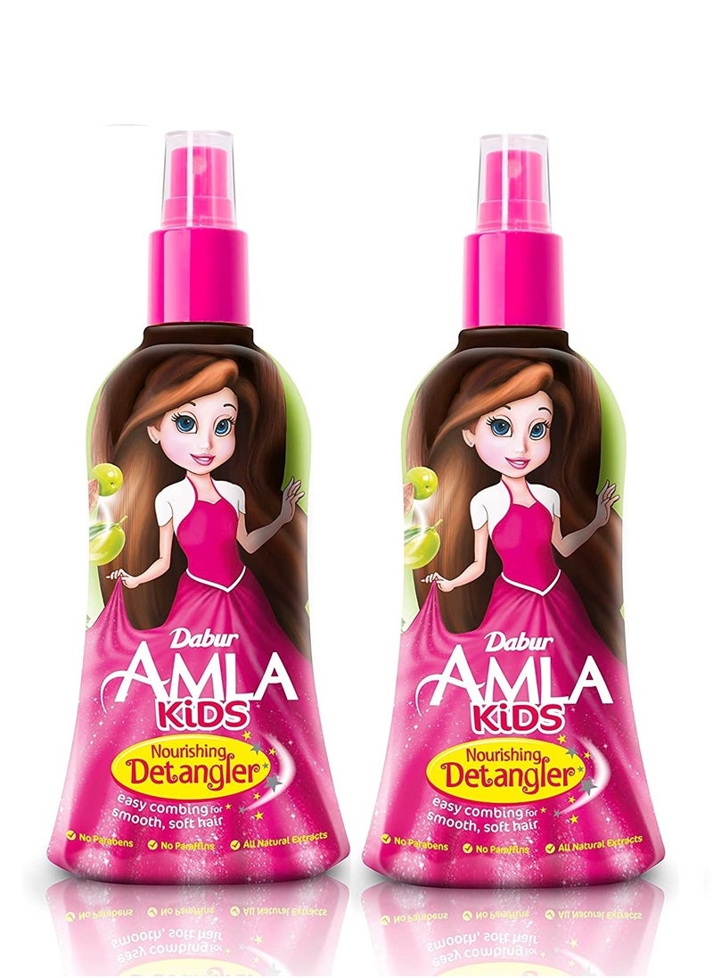 Dabur Two Bottles Kids Oil Nourishing Detangler Sprays For Easy Combing, Smooth And Soft Hair 200 ml  - Image 1