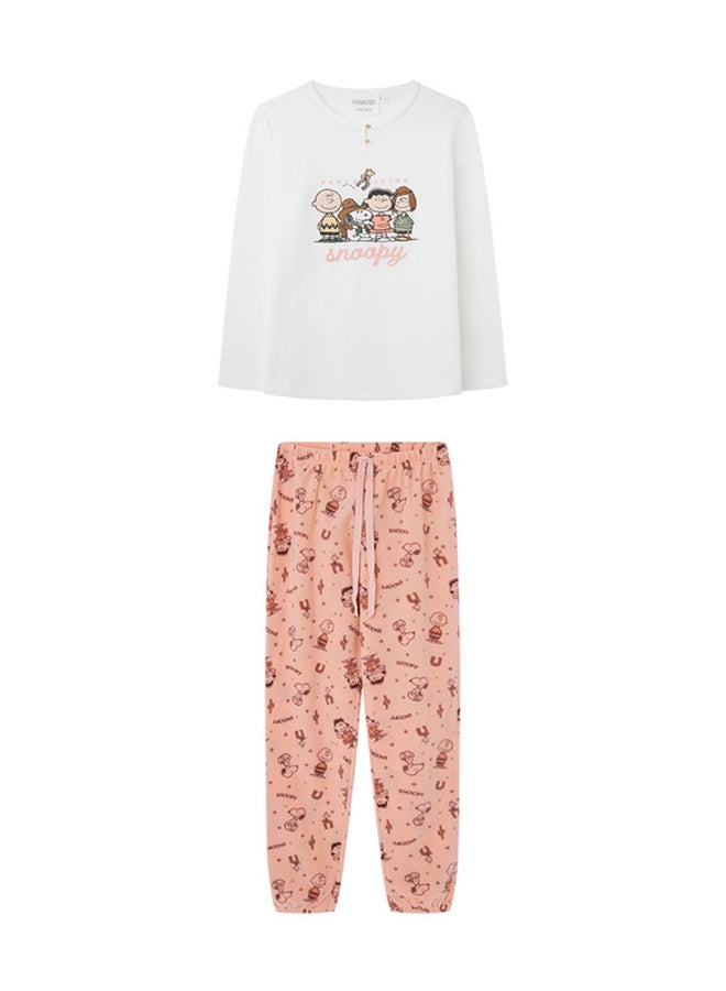 women'secret Ivory Snoopy fleece pajamas  - Image 1