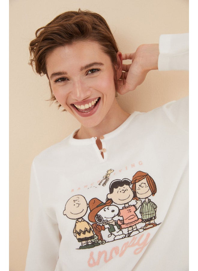 women'secret Ivory Snoopy fleece pajamas  - Image 2