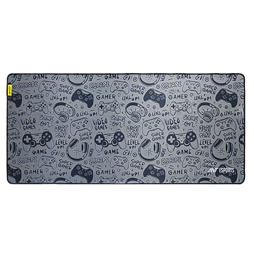 Ant Esports Gamerz Paradise Theme Extended Mouse Pad – 900x400mm Large Waterproof Desk Mat, Non-Slip Rubber Base, Keyboard & Mouse Mat for Gaming Setup, Office & Home – Grey Multicolor Design - Image 1