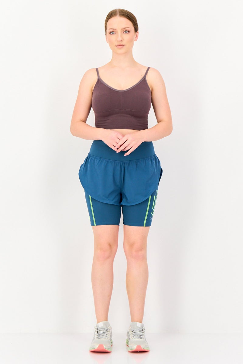 UNDER ARMOUR شورتات تدريب رياضية للنساء، أزرق فيروزي - Image 4
