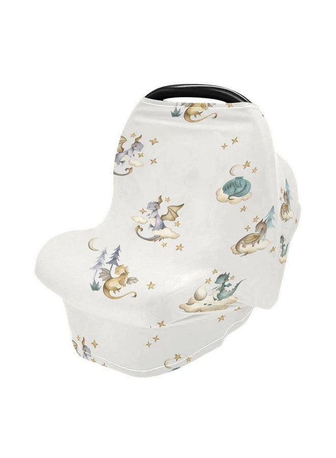 xigua Dragon Breathable Car Seat Covers for Babies Newborns, Multi-Purpose Baby Car Seat Covers & Breastfeeding Scarf, Newborn Essentials Baby Shower Gifts - Image 1