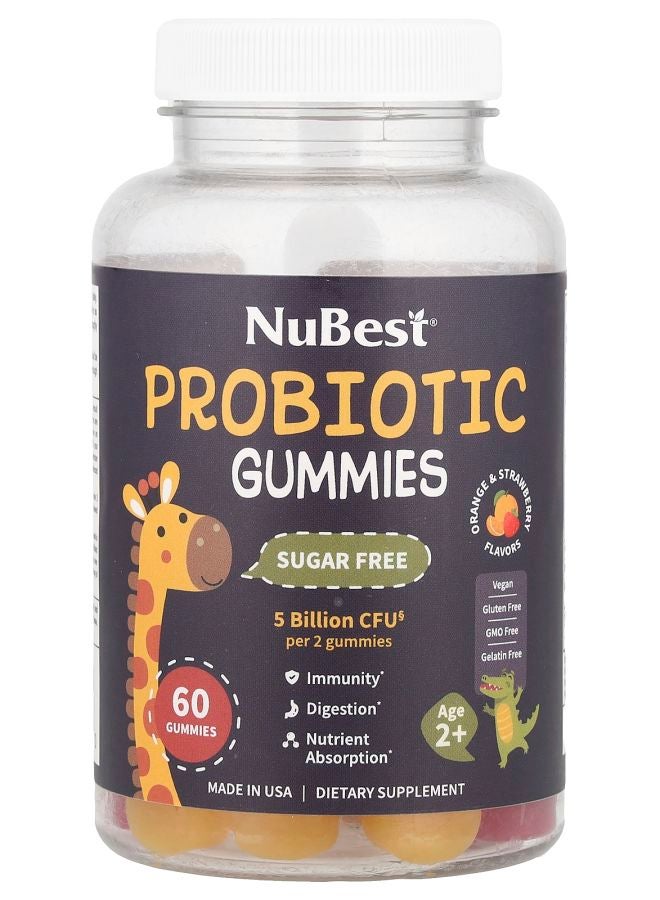 NuBest Probiotic Gummies Age 2+ Orange & Strawberry 60 Gummies - Image 1