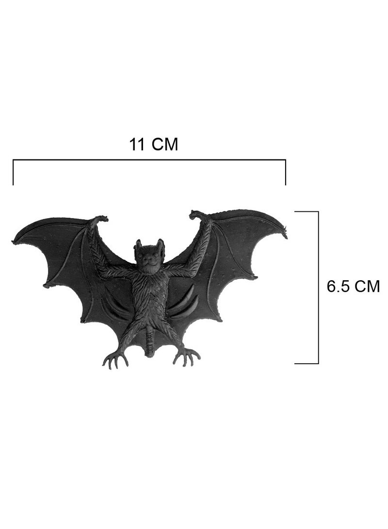 MAD TOYS Spooky 8-Piece Fake Black Bats Halloween Decoration for Fun Prank, Trick-or-Treat Props, Theme Party, Haunted House Decor, Size 11 x 6.5cm Each - Image 2