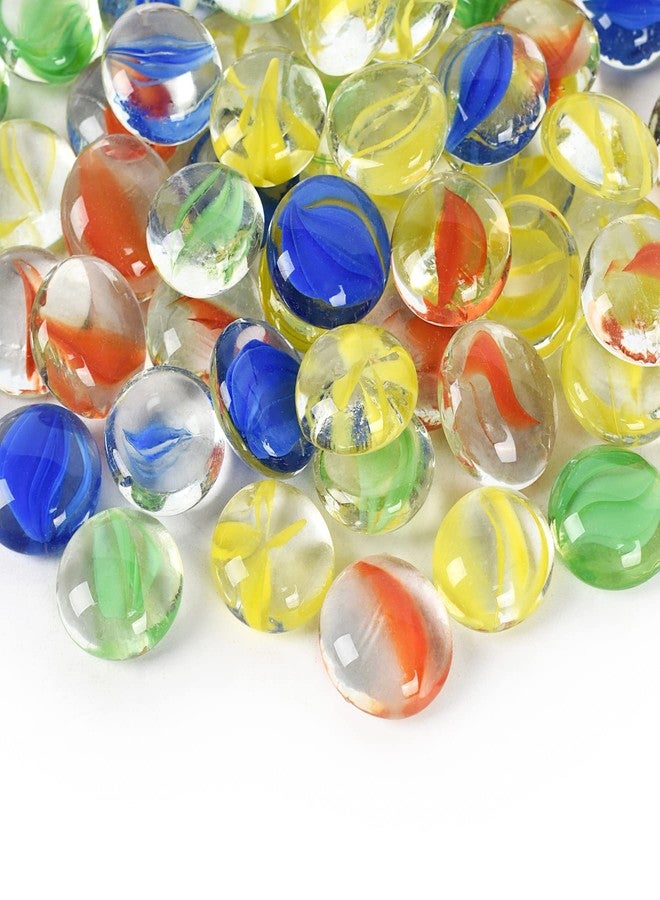 Luckforest Flat Glass Marbles, 1Lb 0.75 Inch Glass Gems for Vase Filler, Crafts, Aquarium and Fish Tank Pebbles, Party Centerpieces, Floral Display - Image 1