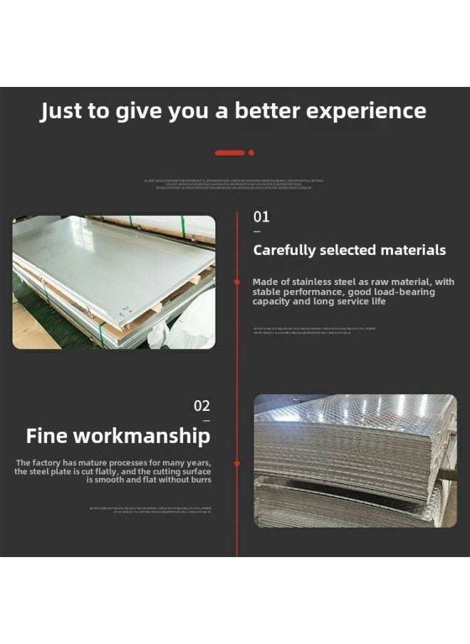 Generic Medium And Heavy Plate 304 Stainless Steel Welded Square Plate Laser Cutting Plate Iron Plate Square Plate 316 Cutting Round Zero Cutting Bending Thread-Body Color:1.5mm110* 110cm  - Image 5