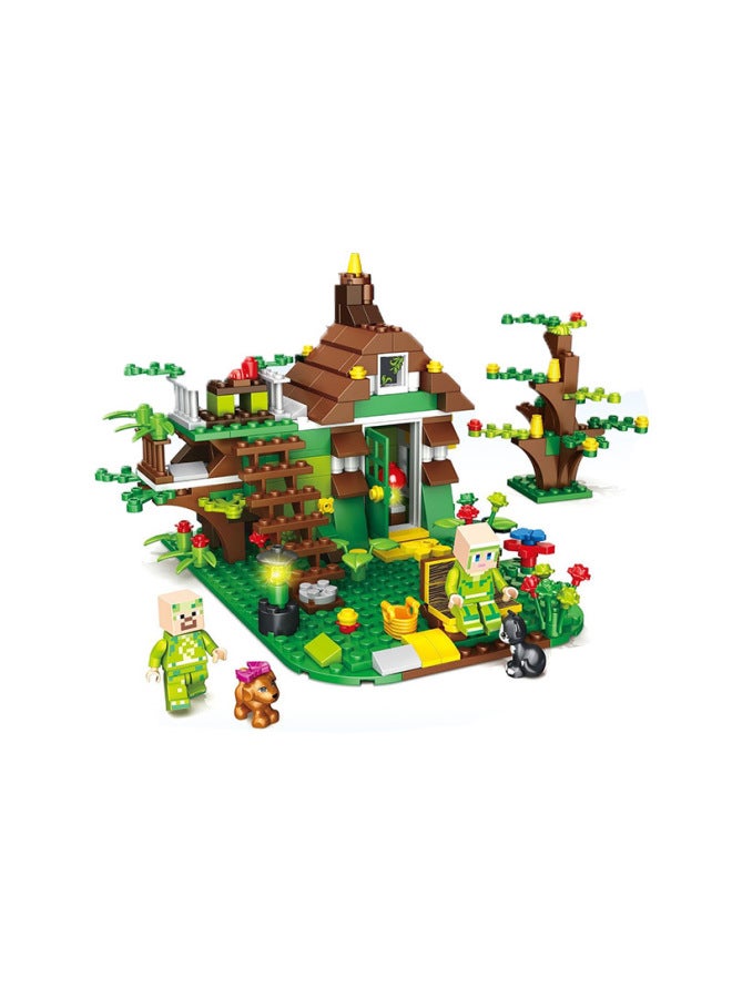 Mingge Building Blocks MG3011 Steve Farm My Building Blocks World Assembled Small Particle Building Blocks-Color:MG328 (a Set Of 4 Boxes)