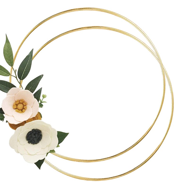 LECZIVOEN 2 Pack 468101214161820 inches Metal Floral Hoop Wreath Macrame Gold Craft Hoop Rings for Making Wedding Wreath Decor Dream Catcher and DIY Wall Hanging Crafts 4 inch 