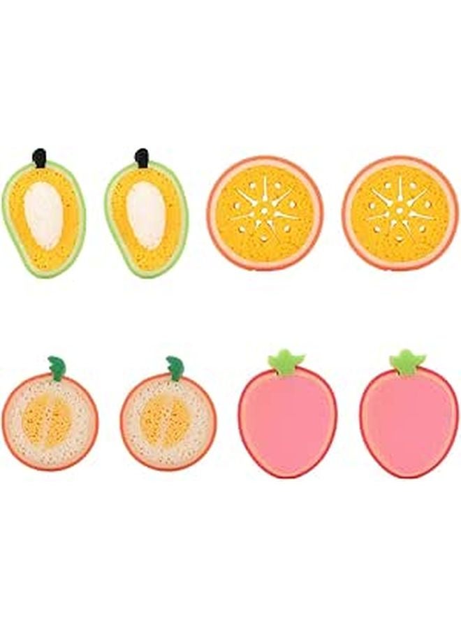 8 Pcs Fruit Shaped Exfoliating Bath Sponges Soft Shower Brush For Gentle Skin Care - Image 1