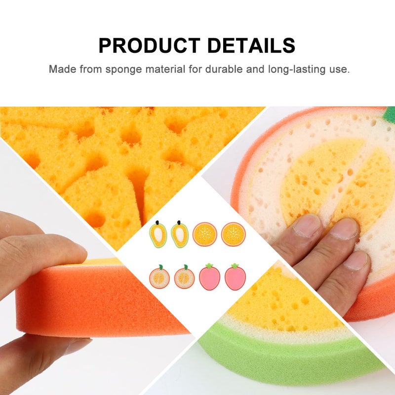 8 Pcs Fruit Shaped Exfoliating Bath Sponges Soft Shower Brush For Gentle Skin Care - Image 5