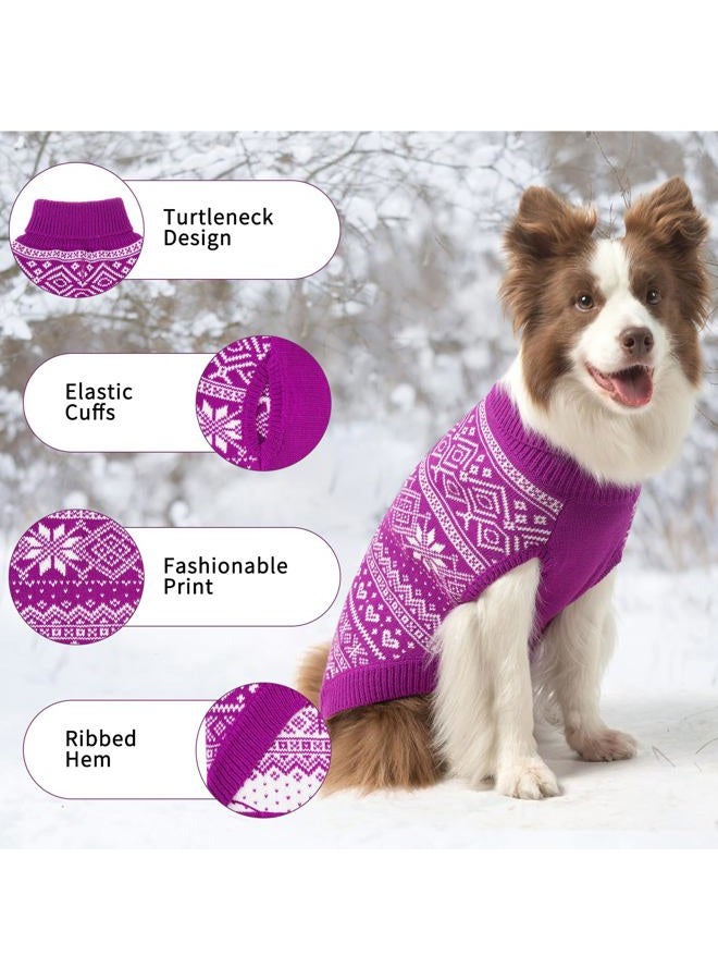 HOMIMP Dog Sweater Argyle - Warm Sweater Winter Clothes Puppy Soft Coat, Ugly Dog Sweater for Small Medium and Large Dogs, Pet Clothing Boy Girl, Purple L - Image 4