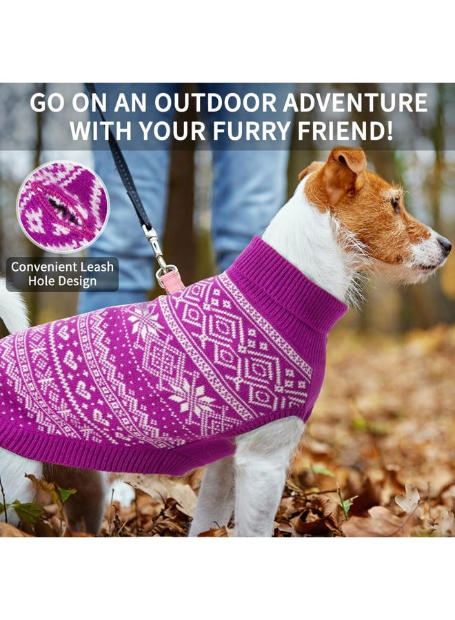 HOMIMP Dog Sweater Argyle - Warm Sweater Winter Clothes Puppy Soft Coat, Ugly Dog Sweater for Small Medium and Large Dogs, Pet Clothing Boy Girl, Purple L - Image 5