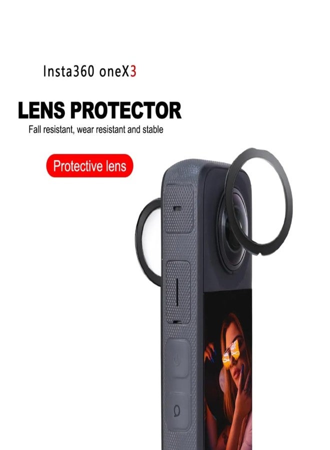 ELFOG for Insta 360 X3 Lens Protector, Dual Lens Guards for Insta360 X3 Protective Case PC Protective Cover Sticky Lens Guards for Insta 360 X3 Accessories Waterproof - Image 2