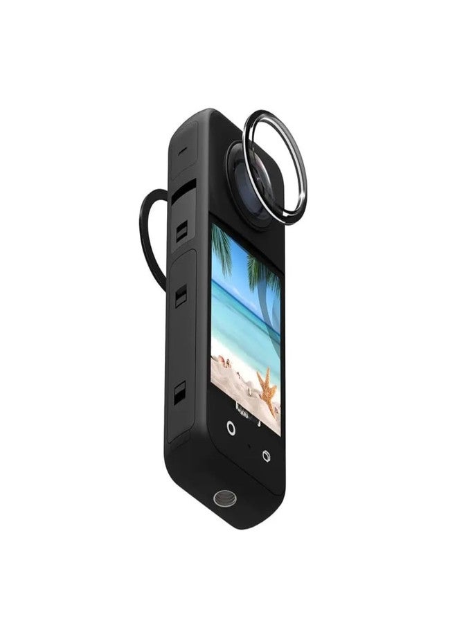 ELFOG for Insta 360 X3 Lens Protector, Dual Lens Guards for Insta360 X3 Protective Case PC Protective Cover Sticky Lens Guards for Insta 360 X3 Accessories Waterproof - Image 5