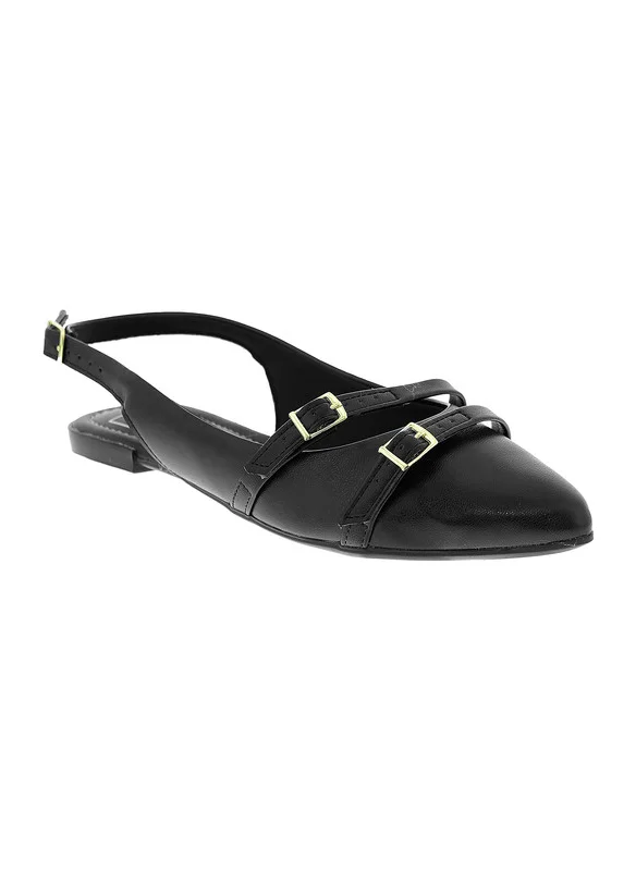 موليكا Moleca Ladies Sandals With Back Strap Black | Made In Brazil