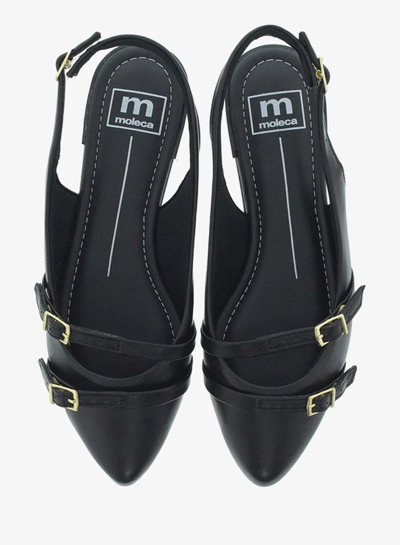 Moleca Black Classic Slingback Pumps for Women – Elegant Low Heel Shoes | Comfortable Slip-On Design | Ladies Office & Formal Footwear | Stylish Back Strap Pumps for Work, Events & Daily Wear for Women | Best Price UAE