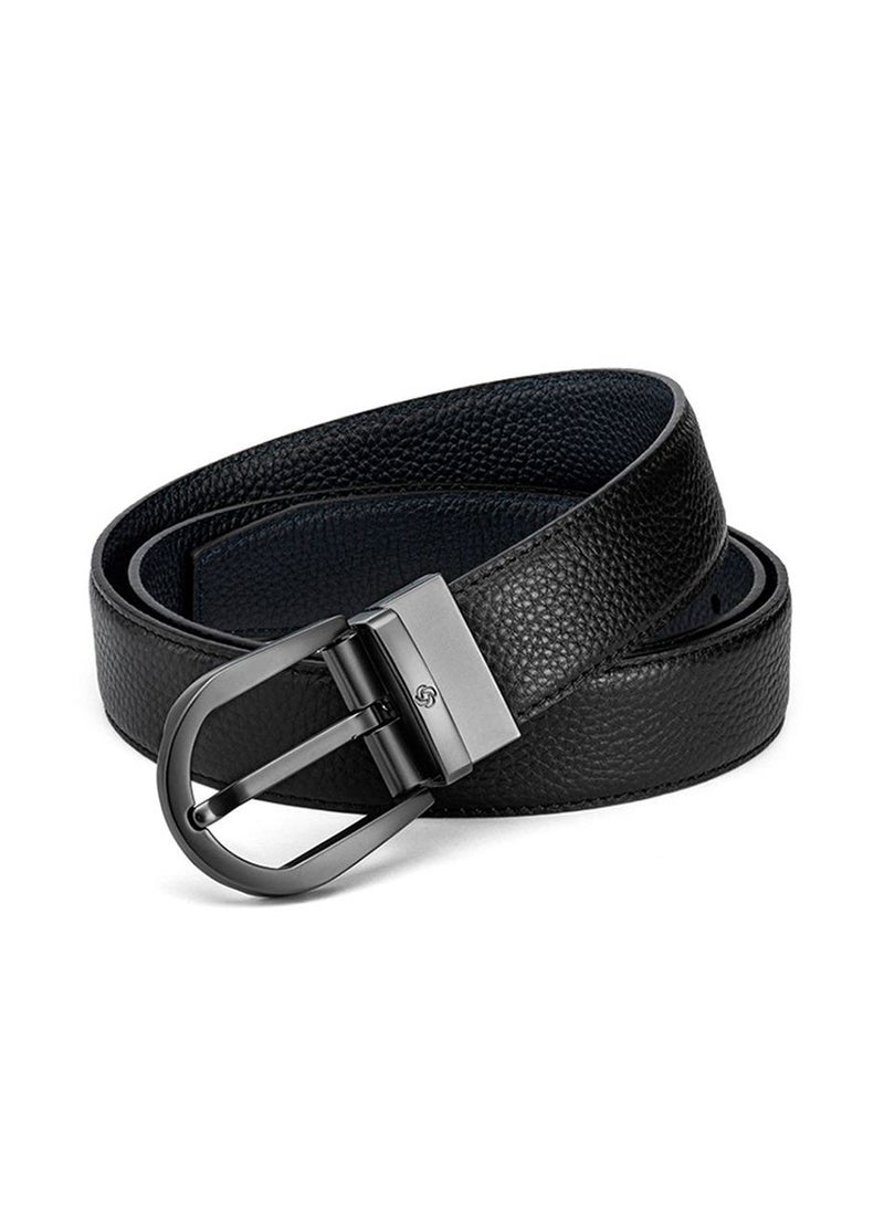 Samsonite Wayne II BIZ PIN Plate 01 Belt, Black|100% Leather|Hole Free Belt - Image 5
