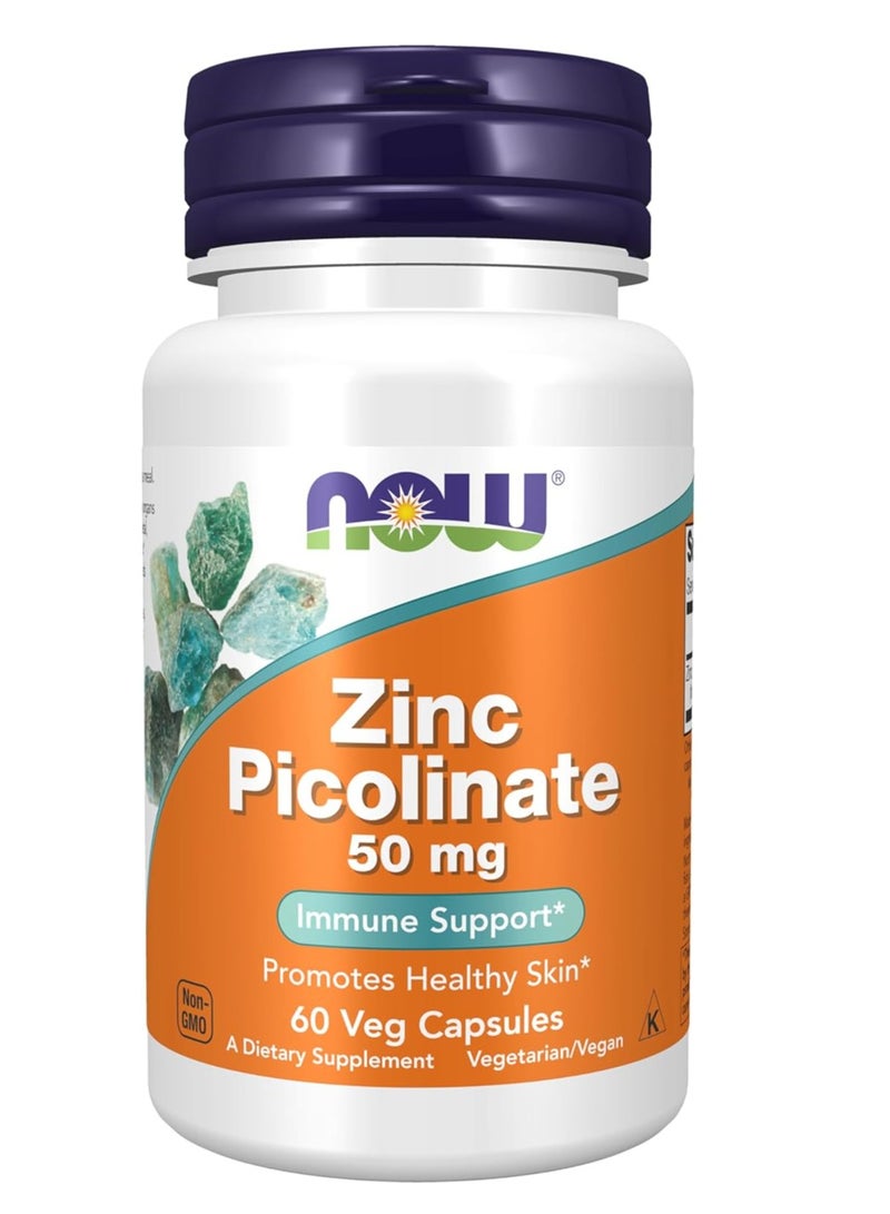 now Zinc Picolinate, 50 mg 60 Veg Capsules