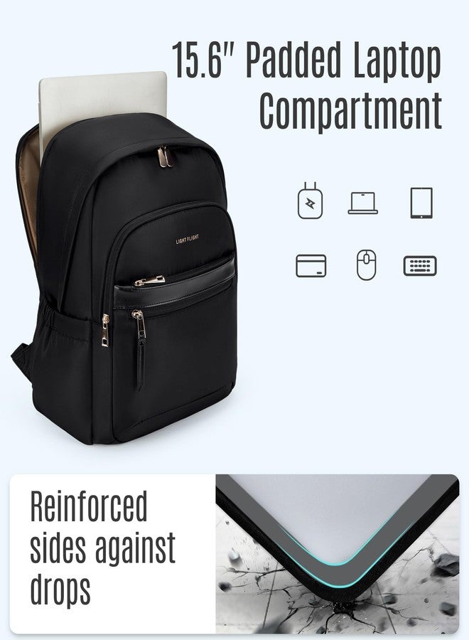 LIGHT FLIGHT Laptop Backpack for Women Work Backpack Travel Backpack Laptop Backpack, black - Image 3