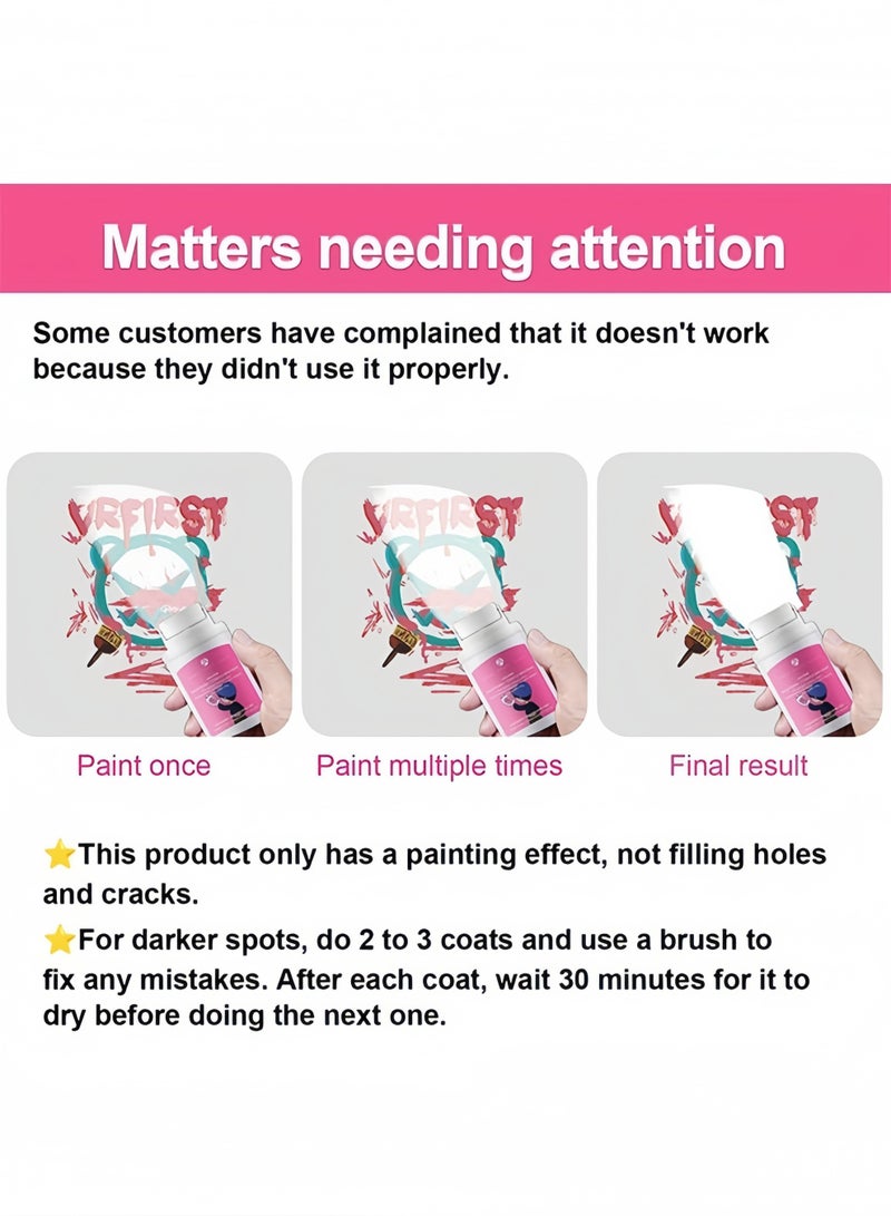 ASHILE Small Roller White Paint for Wall Portable Wall Repair Paint Wall Mending Agent Wall Spackle with Roll Brush Wall Surface Hole Fill Quick and Easy Solution - Image 5