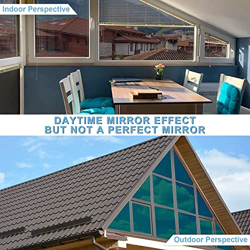 HAPPYMATES One Way Daytime Window Tint Anti UV Heat Control Privacy Protecting Sun Blocking Reflective Window Film for Home & Office (19.9 Inch X 8.3 Feet, Multi Green) - Image 3