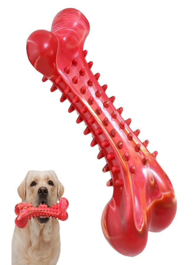 IPTPAS Dog Chew Toy for Aggressive Chewers, Tough Natural Rubber Bone with Irresistible Beef Flavor, Long-Lasting Teeth Cleaning & Reduce Boredom, Durable Dog Dental Toy for Small Medium Large Breeds - Image 1