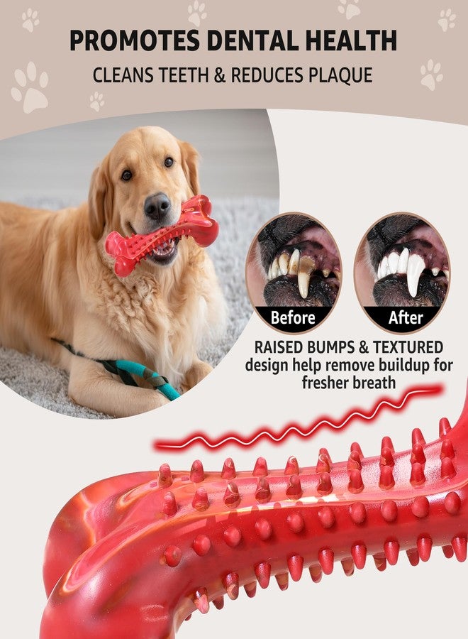 IPTPAS Dog Chew Toy for Aggressive Chewers, Tough Natural Rubber Bone with Irresistible Beef Flavor, Long-Lasting Teeth Cleaning & Reduce Boredom, Durable Dog Dental Toy for Small Medium Large Breeds - Image 5