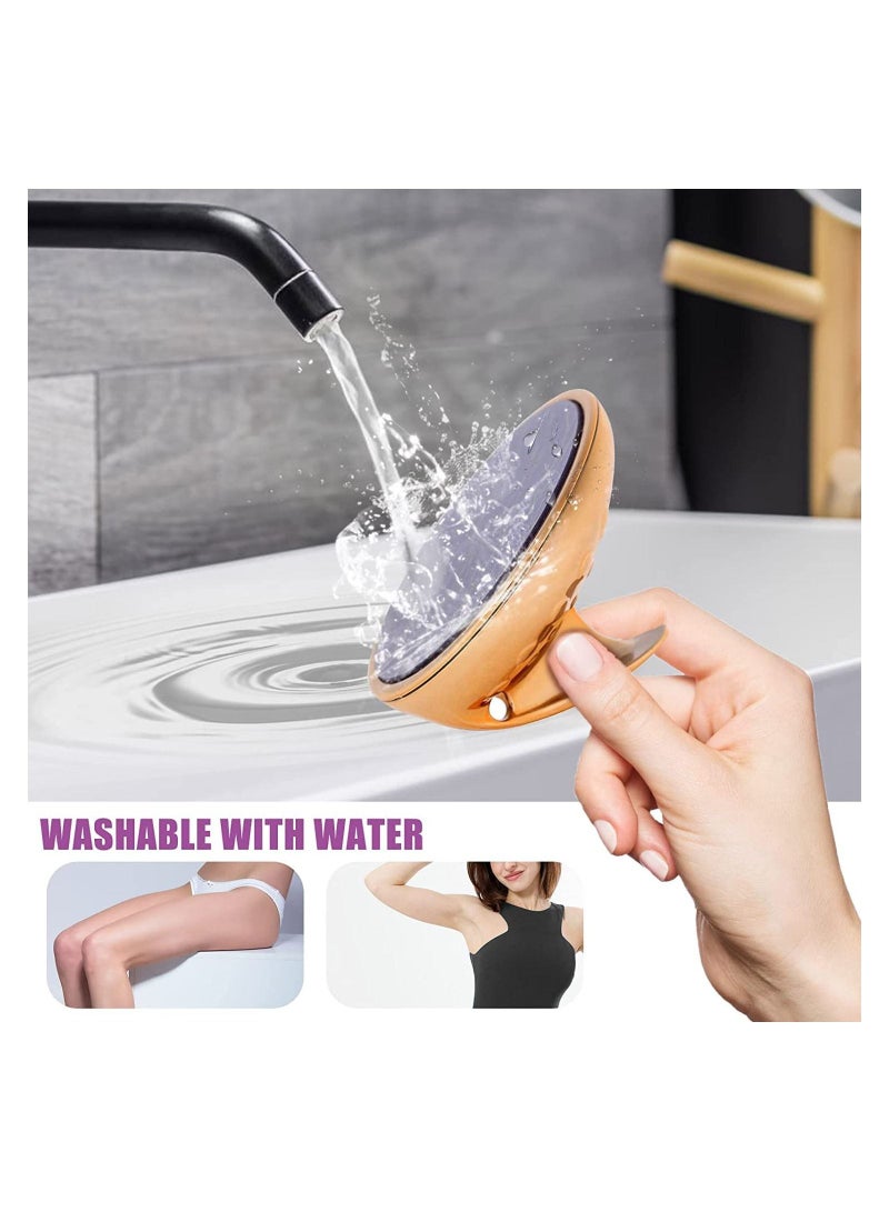 Crystal Hair Removal Eraser Portable Magic Washable Epilator for Silky Smooth Skin Suitable for Men and Women Use on Any Body Part Gold - Image 2