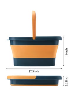 Anmi Collapsible Foot Bath Basin Foot soak Tub, Foot Soaking Tub with Massage Acupoint for Feet Soaking, Pedicure Foot Spa, Multifunction Plastic Bucket with Handle, Home Spa Treatment – Blue  - Image 3