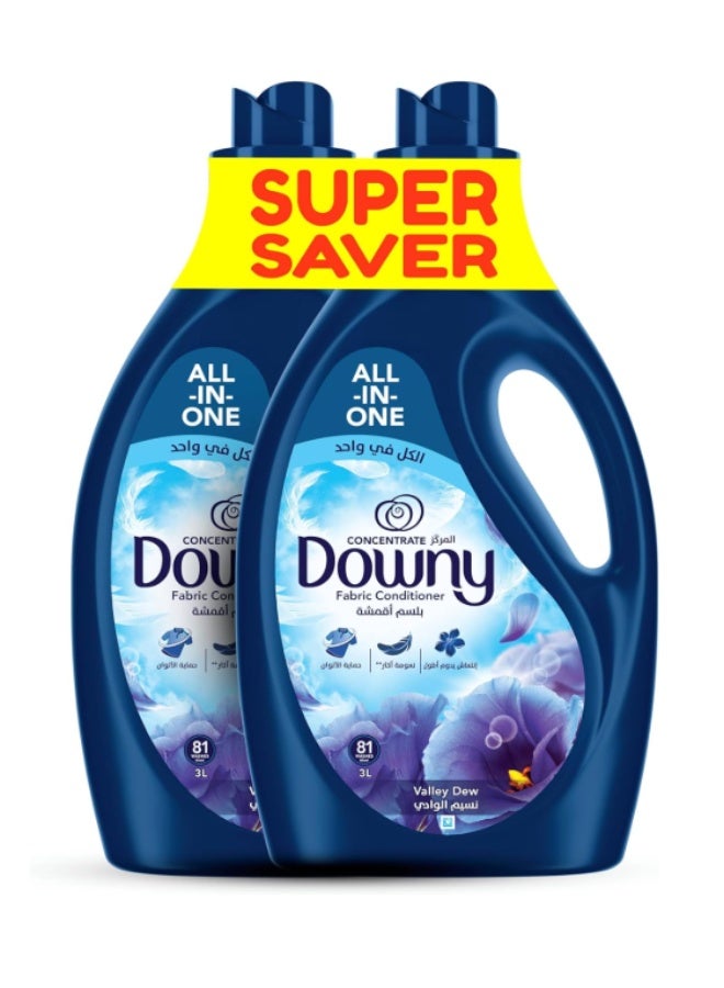 Downy Concentrate Fabric Softener Valley Dew, 3L, Pack of 2 - Image 1