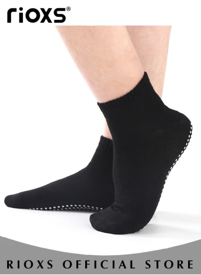 RIOXS 8 Pairs Non Slip Skid Yoga Pilates Socks for Women and Men Breathable Sports Socks for Yoga Barre Pilates Home Barefoot Workout  - Image 2
