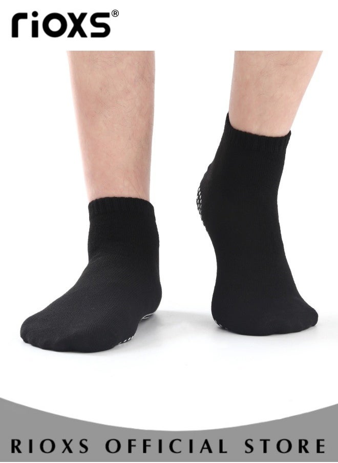 RIOXS 8 Pairs Non Slip Skid Yoga Pilates Socks for Women and Men Breathable Sports Socks for Yoga Barre Pilates Home Barefoot Workout  - Image 3