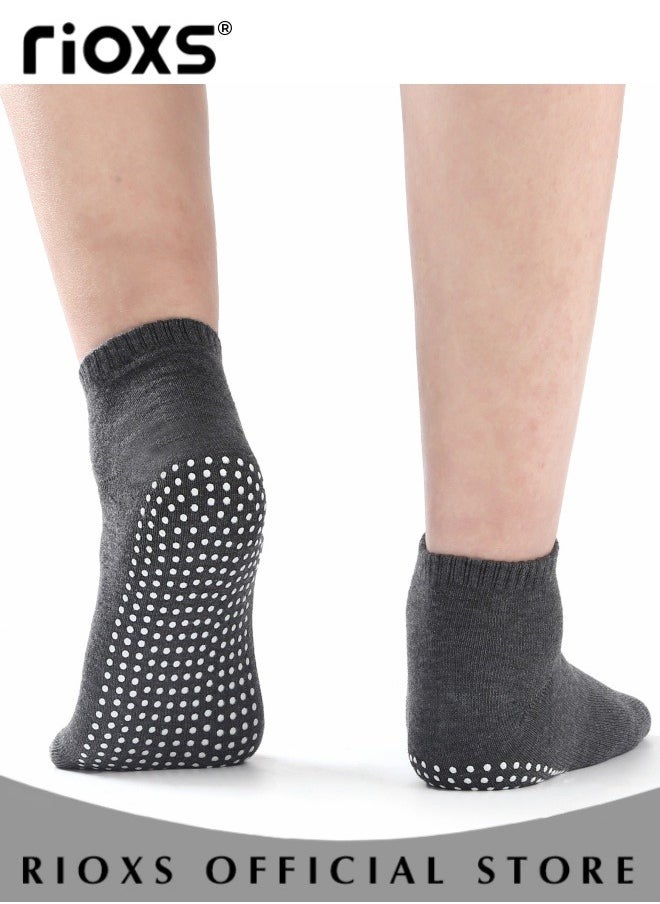 RIOXS 8 Pairs Non Slip Skid Yoga Pilates Socks for Women and Men Breathable Sports Socks for Yoga Barre Pilates Home Barefoot Workout  - Image 5