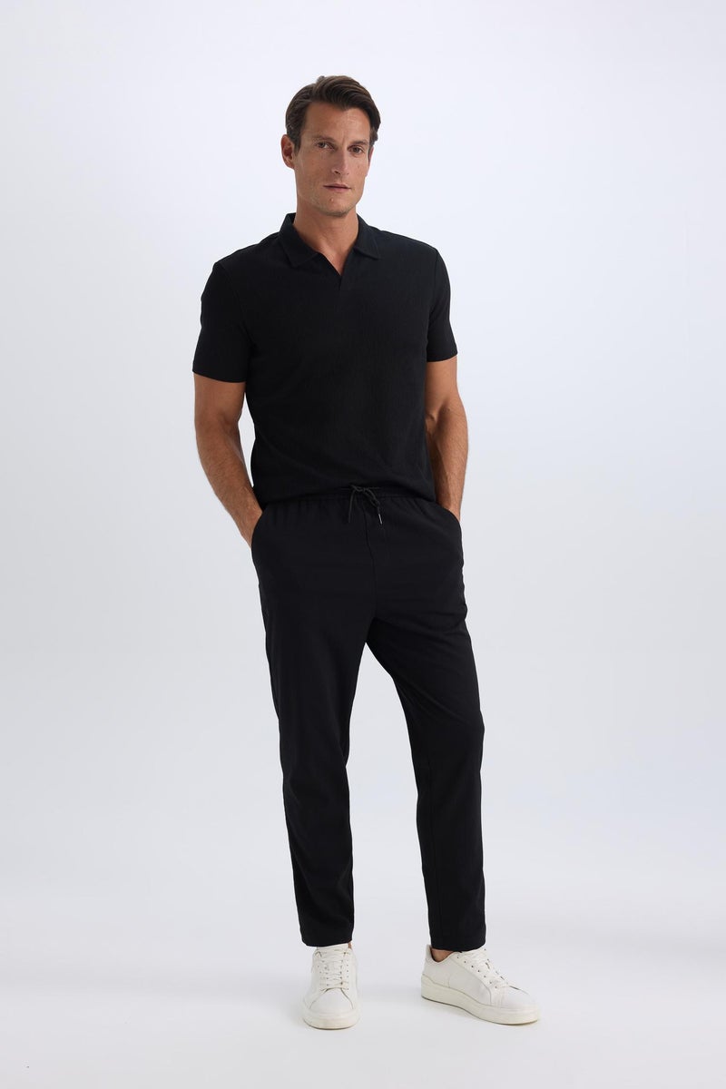 DeFacto Black Man Slim Fit Short Sleeve Polo T-Shirt Casual - Image 3
