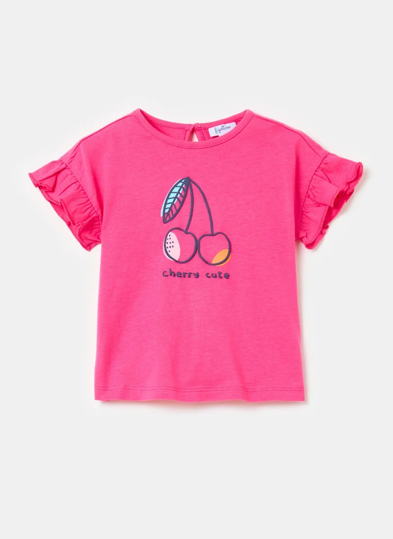 Ovs T-Shirt With Flounce And Fruit Print