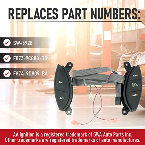 AA Ignition مفتاح التحكم في السرعة المثبت على عجلة القيادة، متوافق مع سيارات فورد وميركوري - رينجر، إكسبلورر، إكسبلورر سبورت تراك، F150 - بديل لـ F87Z9C888BB 2001 2000 2003 2002 - Image 3