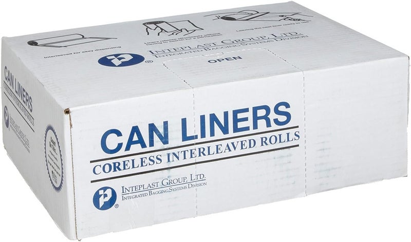 Group S434812N 48 Length x 43 Width x 12 Mic Thickness Natural Color HDPE Commercial Coreless Institutional Trash Can Liner Case of 8 Roll 25 Bags per Roll