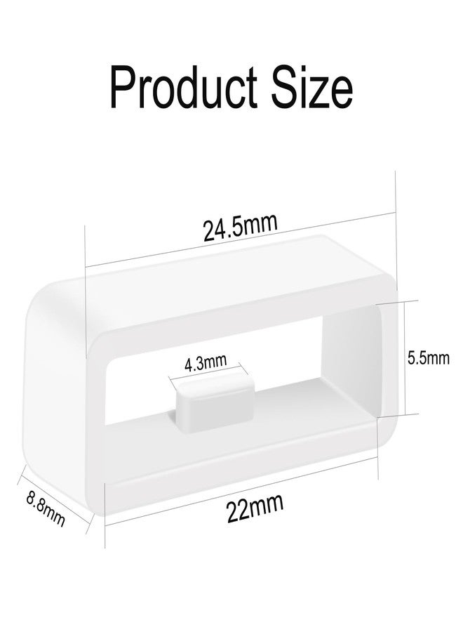 Meliya 6 Pack Band keepers for Garmin Fenix 8/E 47mm, Fenix 6/7/Pro/Sapphire, Fenix 5/5 Plus/5 Sapphire Watch Bands, 22mm Silicone Replacement Watch Band Loop/Holder/Retainer (White*6) - Image 3