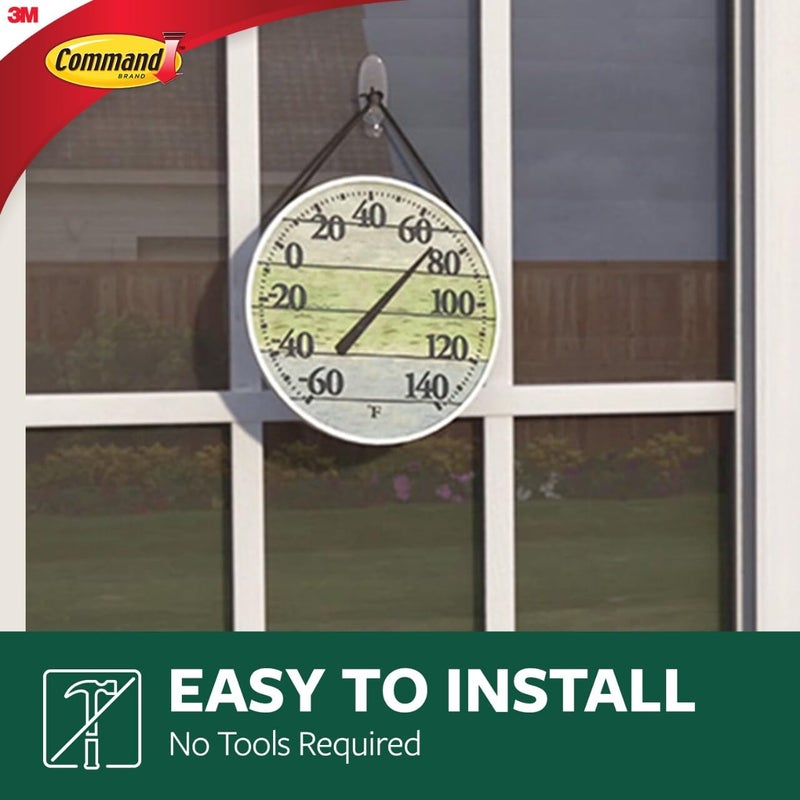 Command Outdoor Medium Window Hooks, Clear, Water-Resistant Adhesive, 5-Hooks, 6-Strips - Image 4