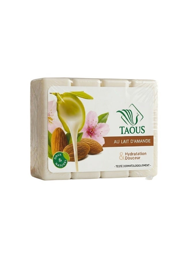 Taous Sweet Almond Milk Soap – 4 Bars Pack | Hydrating & Nourishing Body Soap - Image 1