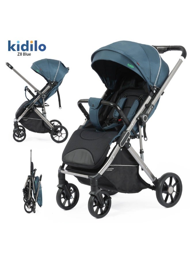 kidilo Single Baby With Flip Arm -Z8 ( Stroller weight 10.9 KG ) BLUE