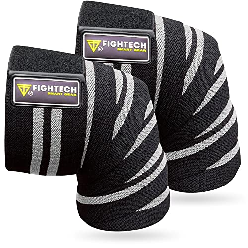 FIGHTECH Knee Wraps for Weightlifting - 82" Long | Men & Women | Ideal for Squats, Leg Press, Cross Training, Bodybuilding, and Gym WODs - Image 1