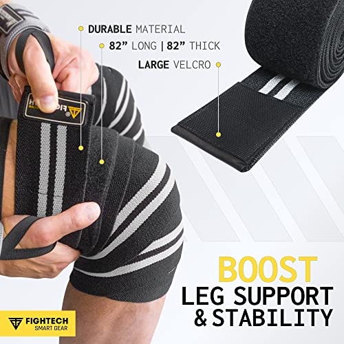 FIGHTECH Knee Wraps for Weightlifting - 82" Long | Men & Women | Ideal for Squats, Leg Press, Cross Training, Bodybuilding, and Gym WODs - Image 3
