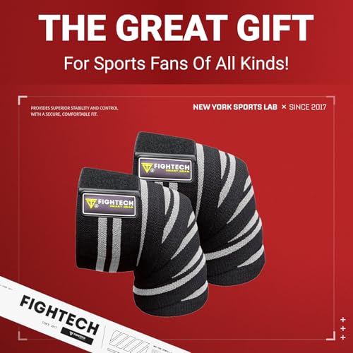 FIGHTECH Knee Wraps for Weightlifting - 82" Long | Men & Women | Ideal for Squats, Leg Press, Cross Training, Bodybuilding, and Gym WODs - Image 2