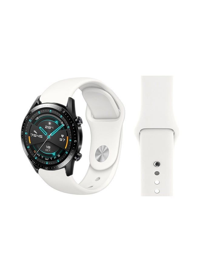 vesus Stylish Silicone Replacement Band For Huawei Watch GT/GT2 Soft White