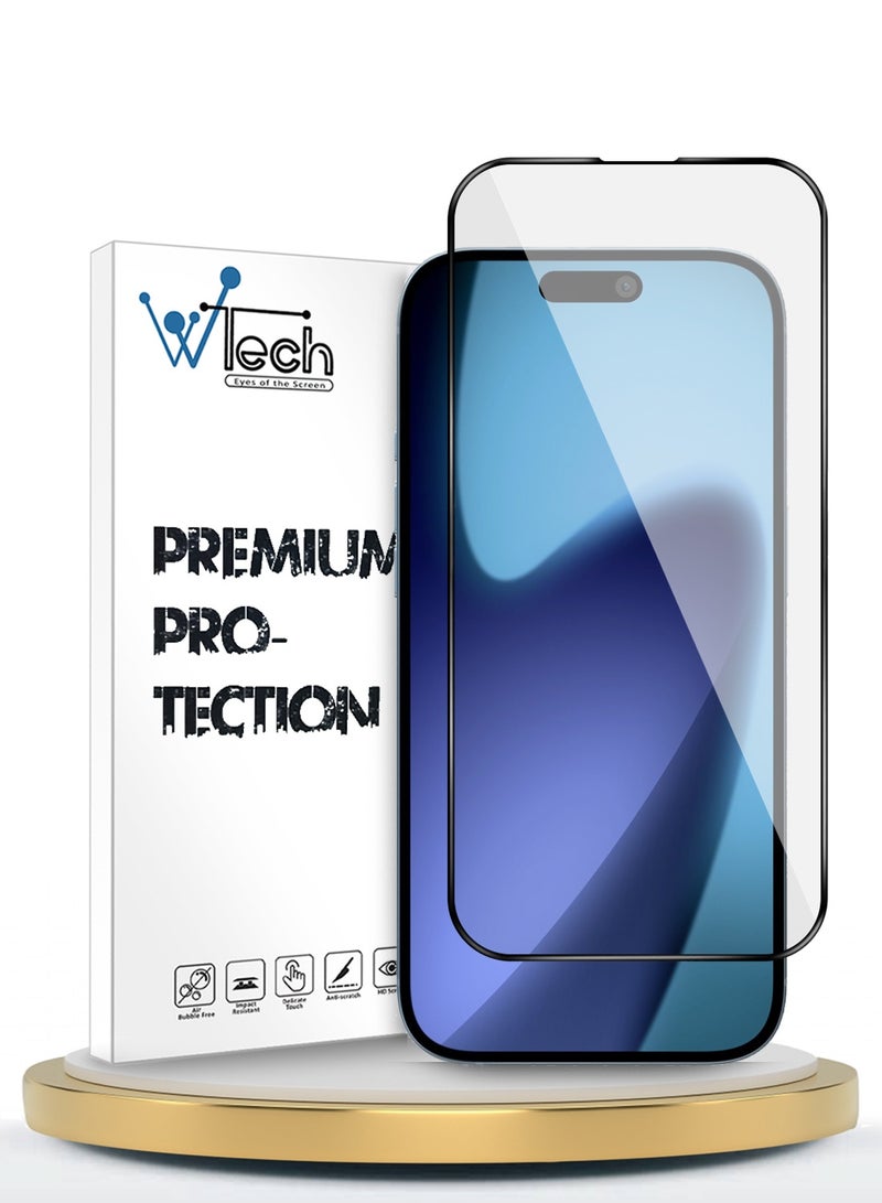 Wtech Apple iPhone 17 Pro Max 5G 2025 Premium E2E Series Full Glue Full Edge Rubber Protection Tempered Glass Screen Protector (MSGECN) - Clear/Black - Image 1